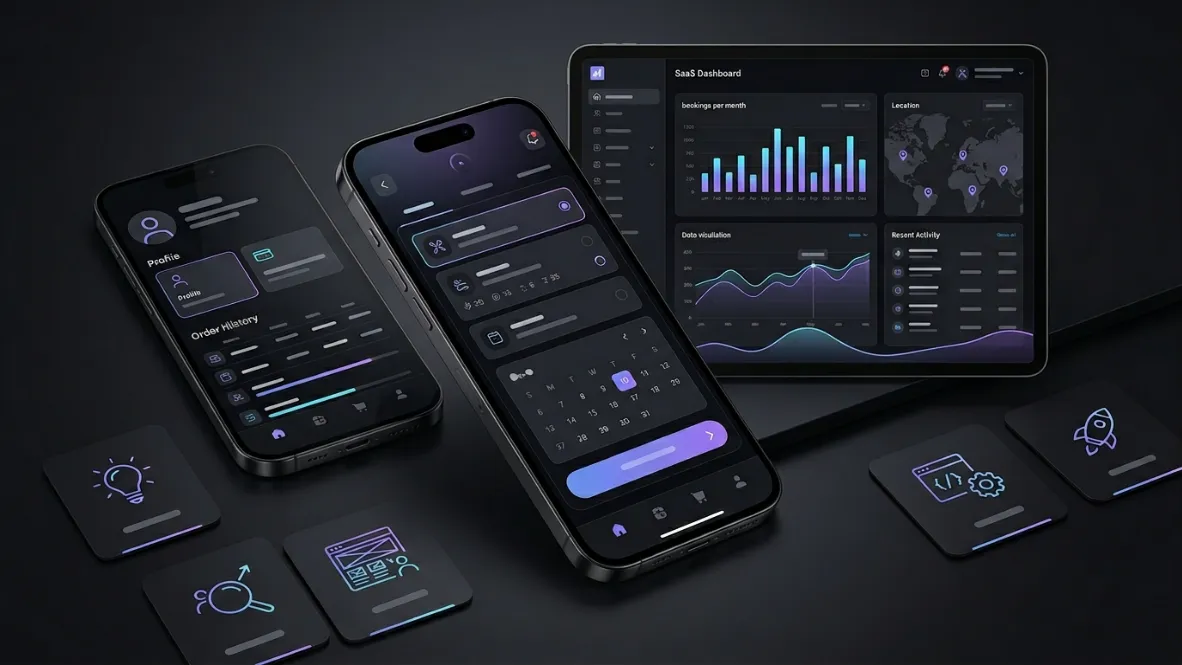 Premium app development strategy visual for iOS and Android business apps by WebPulse Technologies