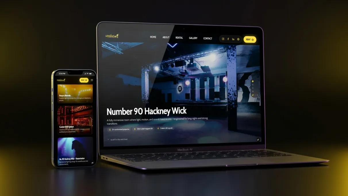 Lemonz Services event lighting hire website case study by WebPulse Technologies