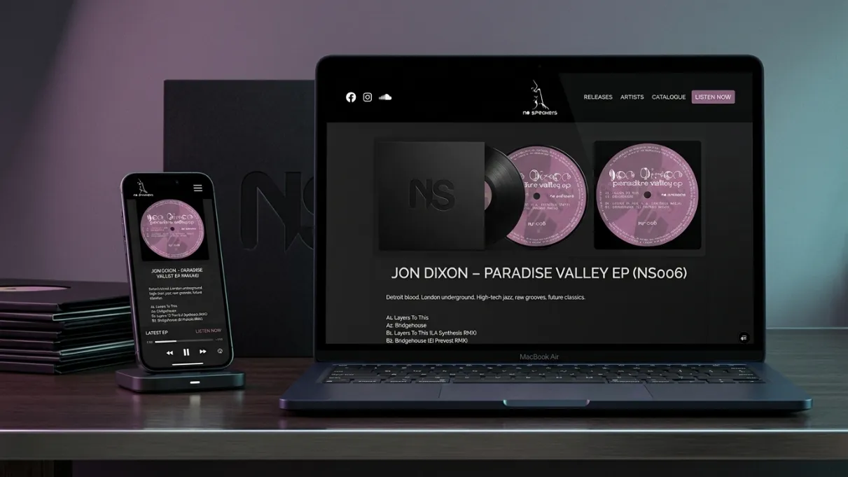 No Speakers music label website and catalogue experience by WebPulse Technologies
