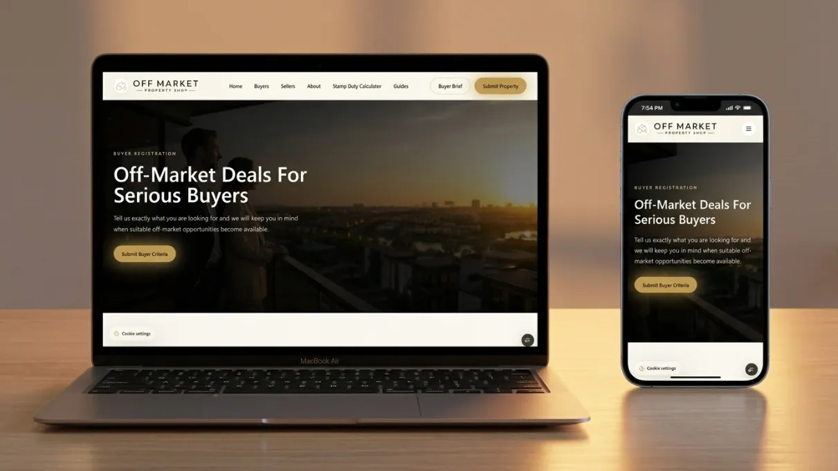 The Off Market Property Shop lead generation website by WebPulse Technologies