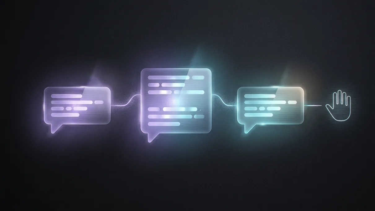 AI chatbot and human handover system visual